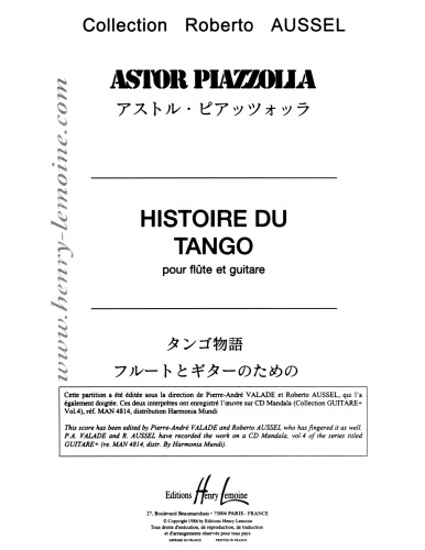 Histoire du Tango pour flûte et guitare