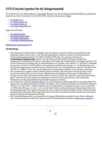 Schriftart für die Indogermanistik: FreeIdgSerif