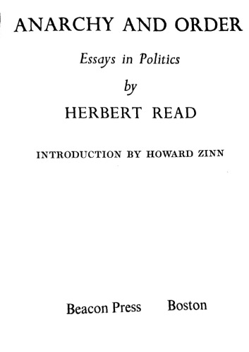 Anarchy and Order: Essays in politics