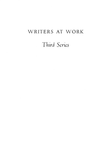 Writers At Work: The Paris Review Interviews, Third Series