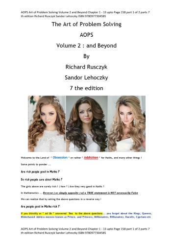 The Art of Problem Solving, Volume 2: and Beyond