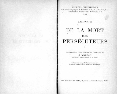 De la mort des persécuteurs