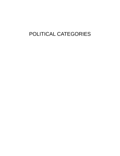 Political Categories: Thinking Beyond Concepts
