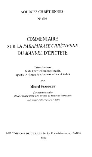 Commentaire de la Paraphrase chrétienne du Manuel d’Épictète