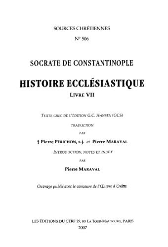 Histoire ecclésiastique, Livre VII, tome IV