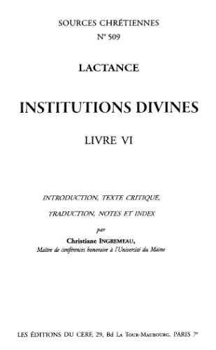 Institutions divines, Livre VI, tome IV