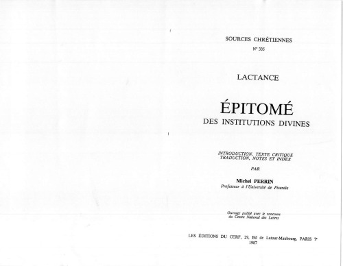 Épitomé des Institutions divines