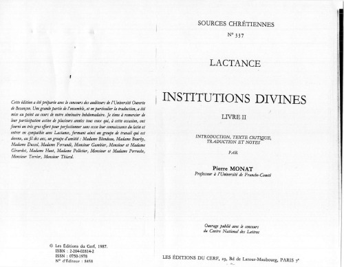 Institutions divines, Livre II, tome II