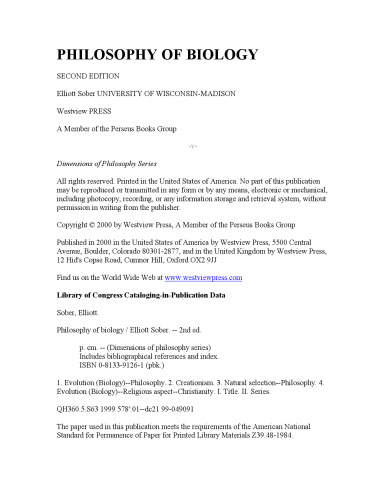 Philosophy of Biology