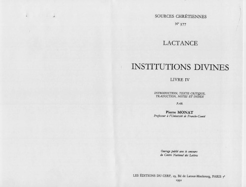 Institutions divines, Livre IV