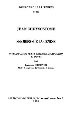 Sermons sur la Genèse