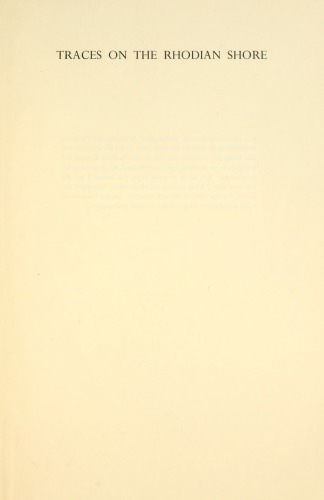 Traces on the Rhodian Shore: Nature and Culture in Western Thought from the Ancient Times to the End of the Eighteenth Century