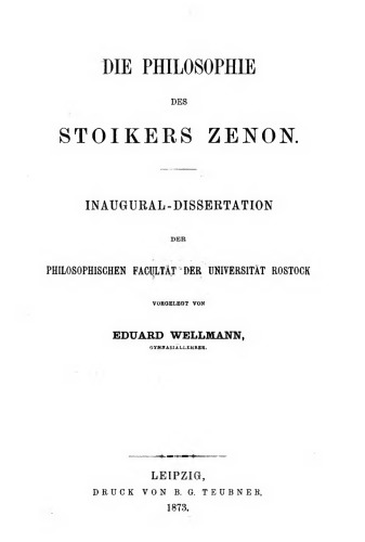 Zur Philosophie der Stoiker (Inauguraldissertation)