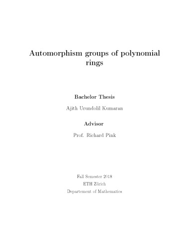 Automorphism groups of polynomial rings