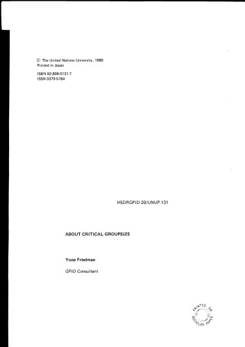 About critical groupsize