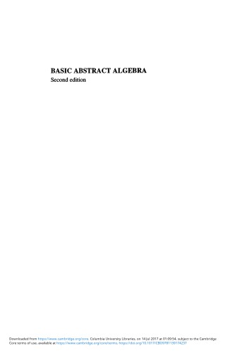 Basic Abstract Algebra