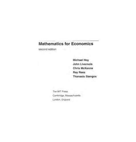 Mathematics for Economics - 2nd Edition