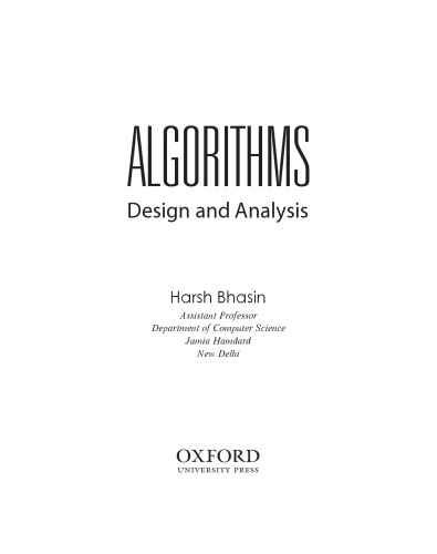 Algorithms Design and Analysis