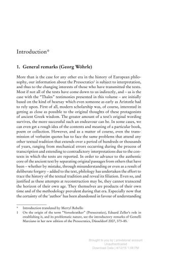 The Milesians: Thales