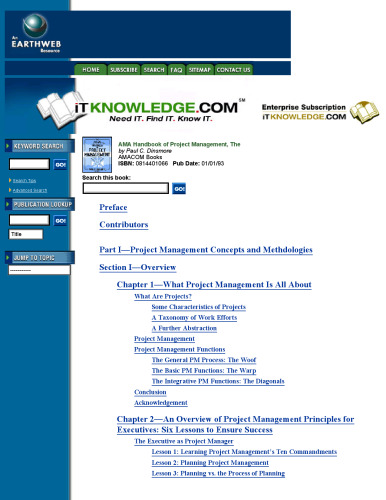 The AMA handbook of project management