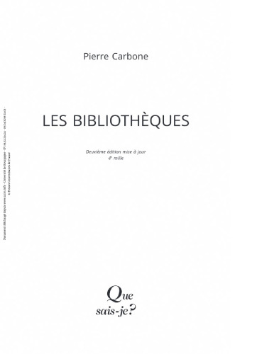 Les bibliothèques