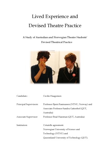 Lived Experience and Devised Theatre Practice: A Study of Australian and Norwegian Theatre Students’ Devised Theatrical Practice