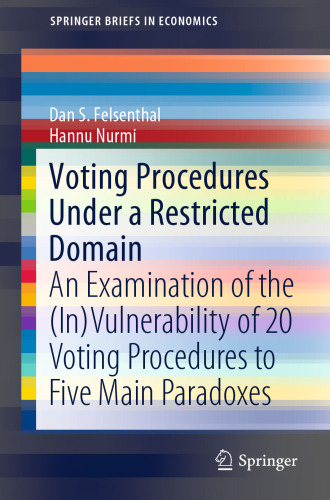Voting Procedures Under a Restricted Domain: An Examination of the (In)Vulnerability of 20 Voting Procedures to Five Main Paradoxes