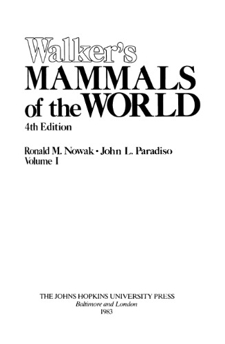 Walker's Mammals of the World