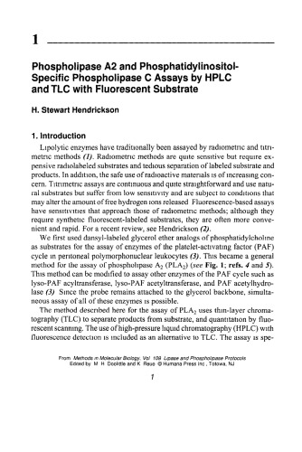 Lipase and Phospholipase Protocols