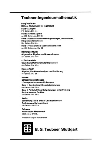 Mathematische Methoden in der Systemtheorie: Fourieranalysis