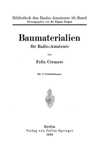 Baumaterialien für Radio-Amateure