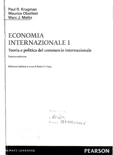 Economia internazionale 1: teoria e politica del commercio internazionale