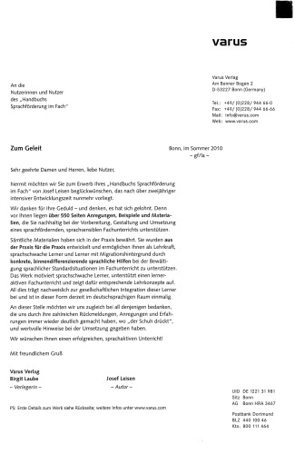 Handbuch Sprachförderung im Fach : Sprachsensibler Fachunterricht in der Praxis (Teil C, Loseblattsammlung)