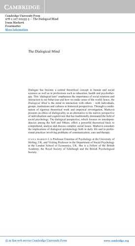 The Dialogical Mind: Common Sense and Ethics