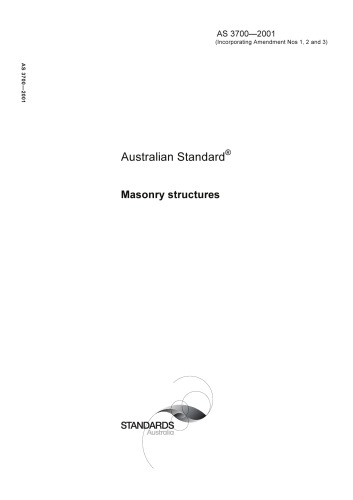 AS 3700-2001 Masonry structures