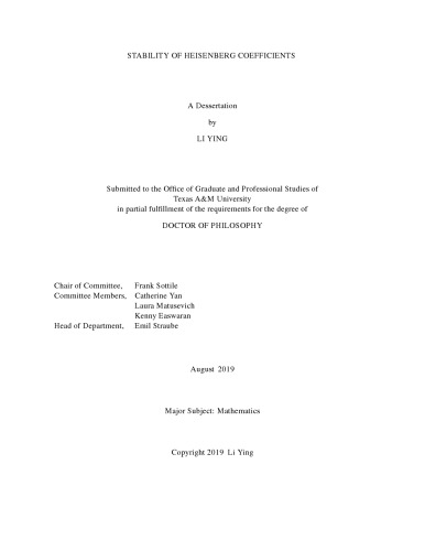 Stability of Heisenberg coefficients