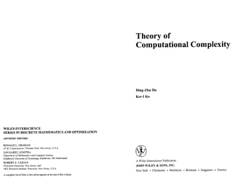 Theory of computational complexity