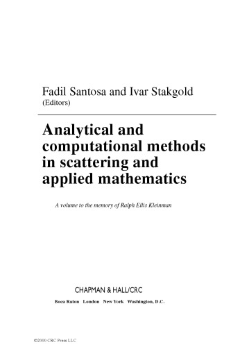 Analytical and Computational Methods in Scattering and Applied Mathematics