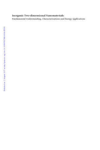 Inorganic two-dimensional nanomaterials: fundamental understanding, characterizations and energy applications