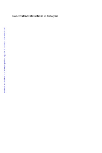 Noncovalent interactions in catalysis
