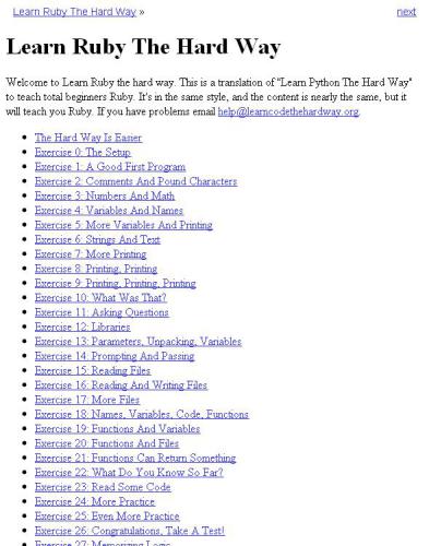 Learn Ruby The Hard Way
