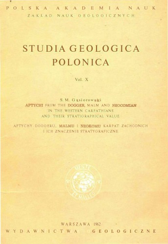 Aptychi from the Dogger, Malm and Neocomian  in the Western Carpathians  and their stratigraphical value