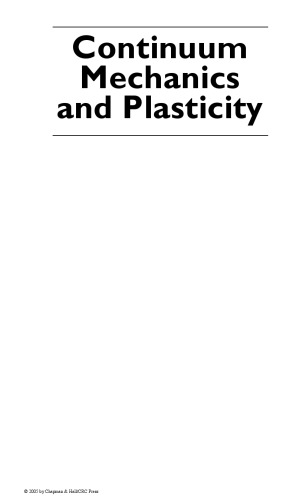 Continuum Mechanics and Plasticity
