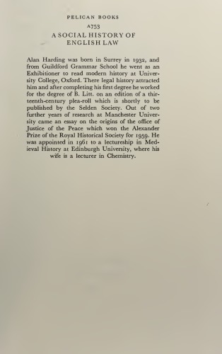 A Social History of English Law