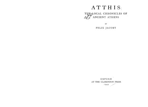 Atthis - the local chronicles of ancient Athens