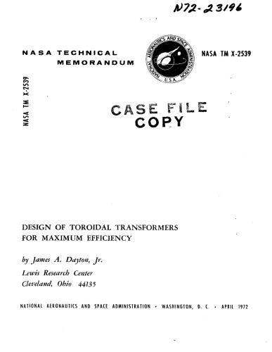 Design of toroidal transformers for maximum efficiency