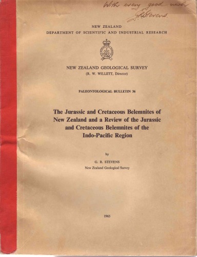 The Jurassic and Cretaceous belemnites of New Zealand and a review of the Jurassic and Cretaceous belemnites of Indo-Pacific region