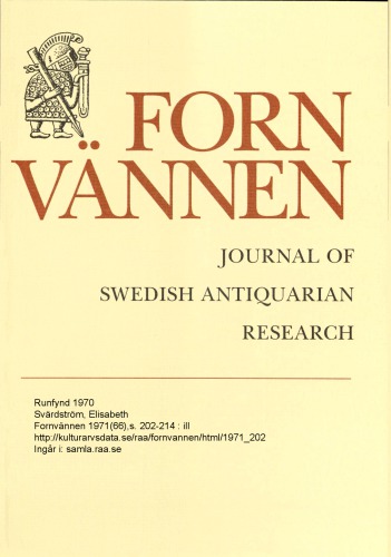 Journal of Swedish Antiquitarian Research 1971