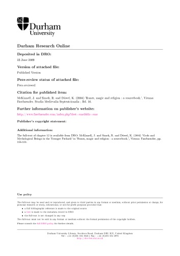 Gods and Mythological Beings in the younger Futhark