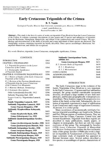 Early Cretaceous Trigoniids of the Crimea